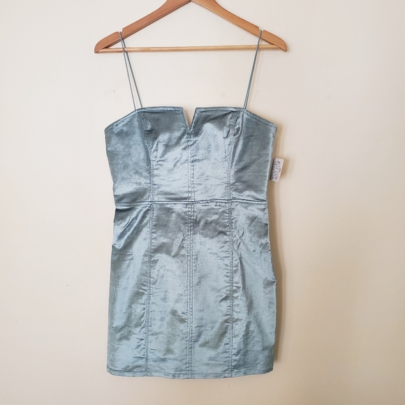 NWT Free People Mint Antoinette Velvet Mini Dress - Picture 3 of 10